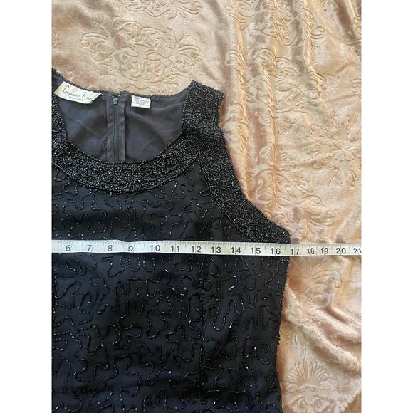 Vintage 80s‎ mini 100% silk beaded sequin mini dress petite medium - Picture 6 of 6